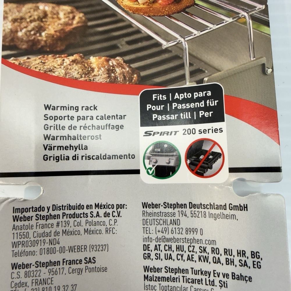 Weber 7640 Warming Rack for Spirit 200 Series Gas Grills Dishwasher Safe New! - Picture 6 of 8